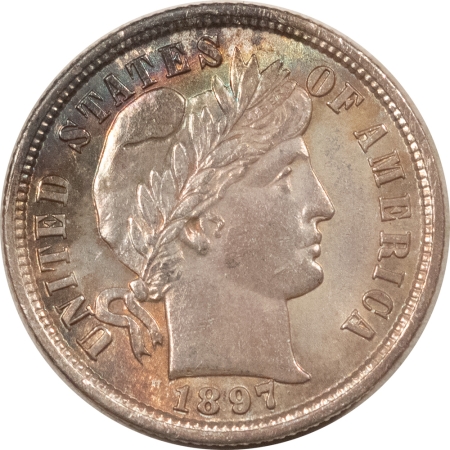 Barber Dimes 1897 BARBER DIME – UNCIRCULATED, ORIGINAL TONED AND PRETTY!