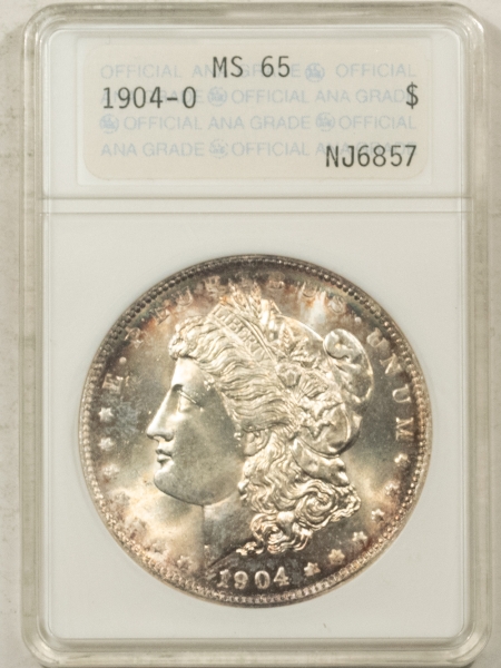 Morgan Dollars 1904-O MORGAN DOLLAR – ANACS MS-65, OLD ANA HOLDER! #NJ6857 PREMIUM QUALITY!