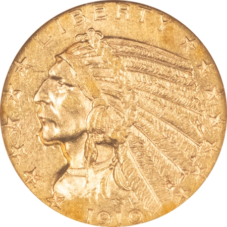 $5 1910 $5 INDIAN GOLD – ANACS MS-60, LOWER MINTAGE!