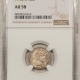 Barber Dimes 1912-D BARBER DIME – NGC AU-58