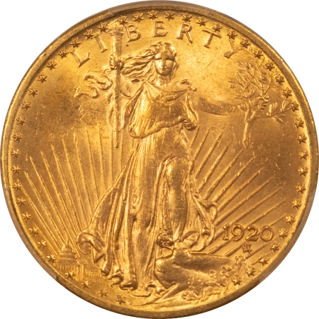 $20 1920 $20 ST GAUDENS GOLD – PCGS MS-63, PREMIUM QUALITY! TOUGHER DATE!