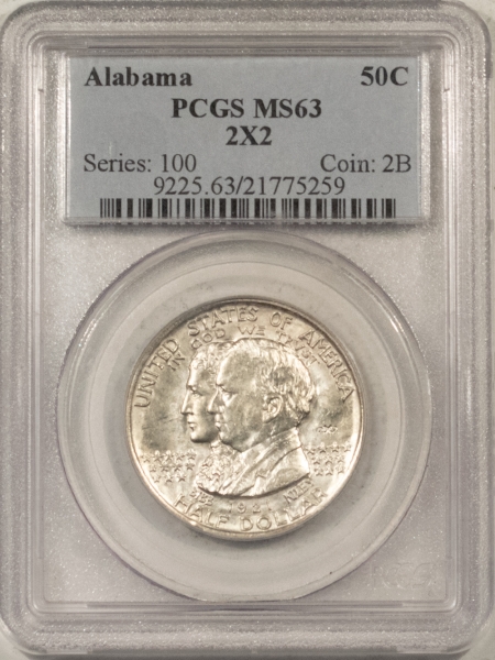 New Certified Coins 1921 2X2 ALABAMA COMMEMORATIVE HALF DOLLAR – PCGS MS-63, FLASHY LOOKS GEM!