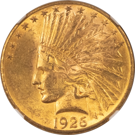 $10 1926 $10 INDIAN GOLD – NGC MS-63, CHOICE POPULAR TYPE!