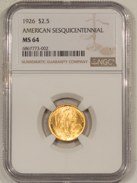 Gold 1926 SESQUICENTENNIAL $2.50 GOLD COMMEM NGC MS-64