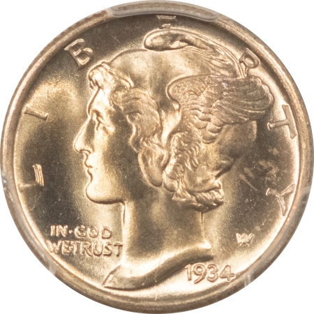 Mercury Dimes 1934-D MERCURY DIME – PCGS MS-67, PREMIUM QUALITY, SHOULD BE FULL BANDS!