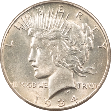 New Certified Coins 1934-S PEACE DOLLAR – PCGS AU-58, WHITE! KEY DATE!