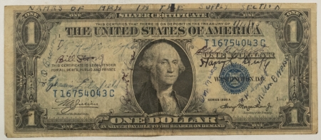 New Store Items 1935-A $1 SILVER CERTIFICATE, “SHORT SNORTER”, FR-1608, CIRCULATED