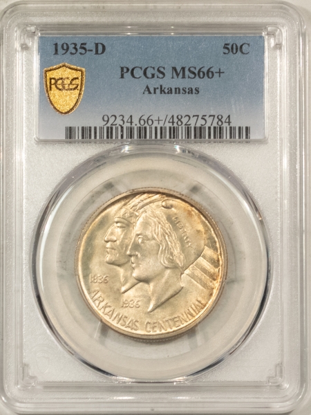 New Certified Coins 1935-D ARKANSAS COMMEMORATIVE HALF DOLLAR – PCGS MS-66+, FRESH, PREMIUM QUALITY!