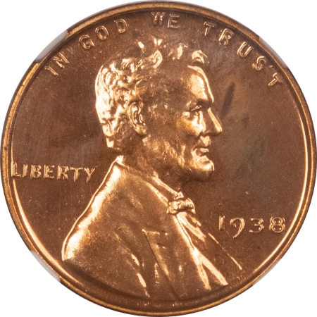 Lincoln Cents (Wheat) 1938 PROOF LINCOLN CENT – NGC PF-66 RB, HIGH GRADE