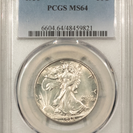 U.S. Certified Coins 1938 WALKING LIBERTY HALF DOLLAR – PCGS MS-64, LOOKS MS-66, PREMIUM QUALITY!