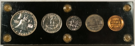 New Store Items 1958 5 COIN PROOF SILVER SET – GEM PROOF IN VINTAGE CAPITAL HOLDER!