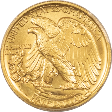 Modern Gold Commems 2016-W 24K GOLD WALKING LIBERTY HALF DOLLAR, 1/2 OZ – PCGS SP-70, 100TH ANNIV!