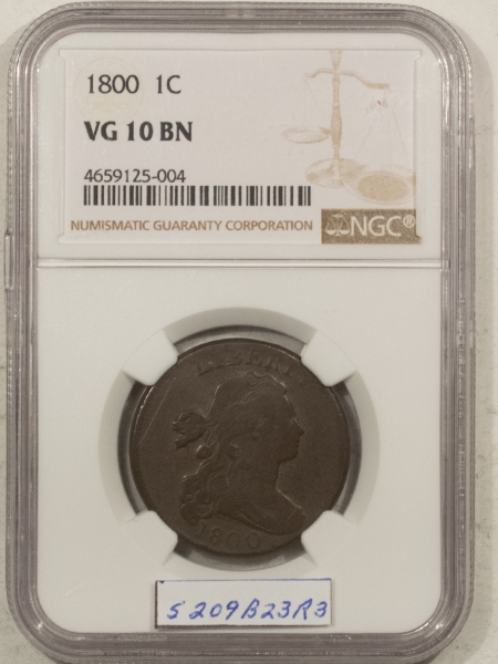 Draped Bust Large Cents 1800 DRAPED BUST LARGE CENT S-209, NGC VG-10