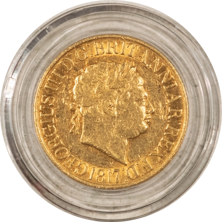 Bullion 1817 GREAT BRITAIN GOLD SOVEREIGN, KM-674 – MODERATELY CIRC W/ LUSTER IN AREAS!