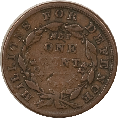 Civil War & Hard Times 1837 HARD TIMES TOKEN, NOT ONE CENT, MILLIONS, 15 STARS, 1837/38, R-3, W-11-20a