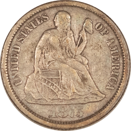 Dimes 1875-CC MINTMARK ABOVE LIBERTY SEATED DIME – HIGH GRADE CIRCULATED! CARSON CITY!