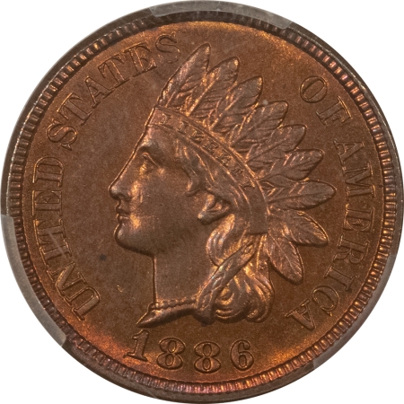 Indian 1886 INDIAN CENT, VARIETY 2 – PCGS MS-64 RB, SCARCE, NICE LOOK!