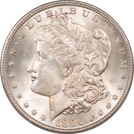 Morgan Dollars 1896 MORGAN DOLLAR – PCGS MS-64, WHITE, PREMIUM QUALITY!