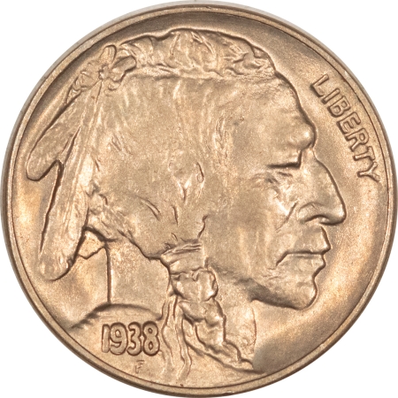 Buffalo Nickels 1938-D/S BUFFALO NICKEL – CHOICE CRISP UNCIRCULATED W/ CLAIMS TO FULL GEM!