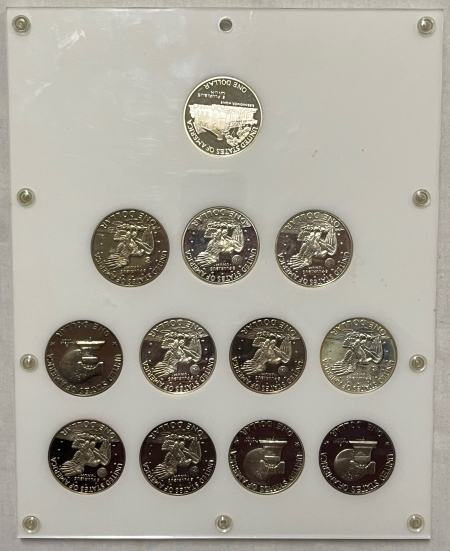 Dollars EISENHOWER DOLLAR 12 PC PROOF COLLECTION 1971-78, W/ 1990 B-DAY $1-CUSTOM HOLDER