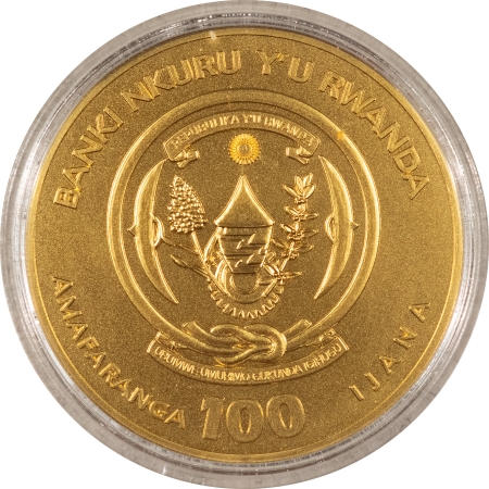 New Store Items RWANDA 2019 100 FRANCS, YEAR OF THE PIG, 1 OZ GOLD, GEM PL BU, MINATGE-188, OGP