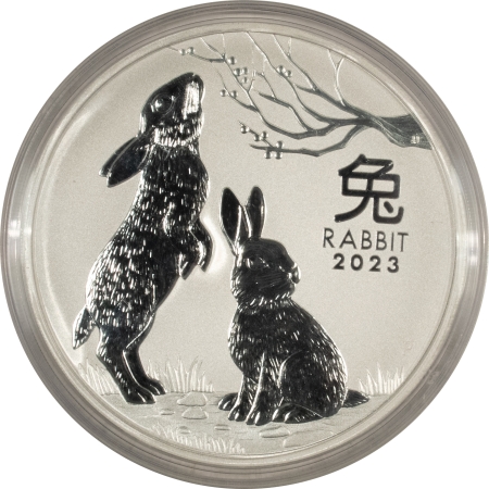 Bullion 2023 AUSTRALIA $30 1 KILO .9999 SILVER LUNAR YEAR OF THE RABBIT, BU ORIG CAPSULE