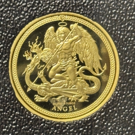 Gold Bullion 2017 ISLE OF MAN .999 1 OZ GOLD ANGEL, GEM CAMEO PROOF – WHAT A BEAUTIFUL COIN!