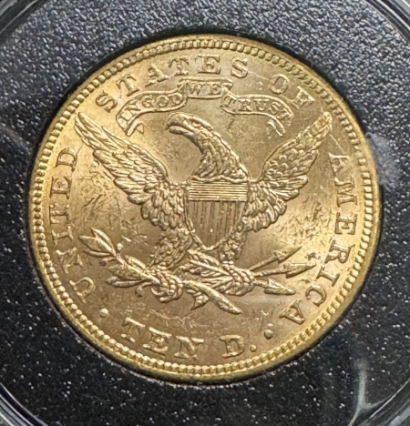 $10 1894 $10 GOLD LIBERTY, MS-60+; A LUSTROUS B.U EXAMPLE, MARKS CONSISTENT W/ GRADE