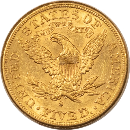 $5 1886-S $5 LIBERTY HEAD GOLD – ABOUT UNCIRCULATED+