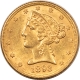 $5 1886-S $5 LIBERTY HEAD GOLD – ABOUT UNCIRCULATED+