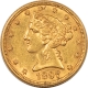 $5 1893 $5 LIBERTY HEAD GOLD – HIGH GRADE, NEARLY UNCIRCULATED, LOOKS CHOICE!