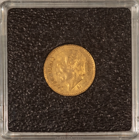 Bullion 1906 MEXICO 5 PESOS GOLD, KM-464, .1206 – ABOUT UNCIRCULATED