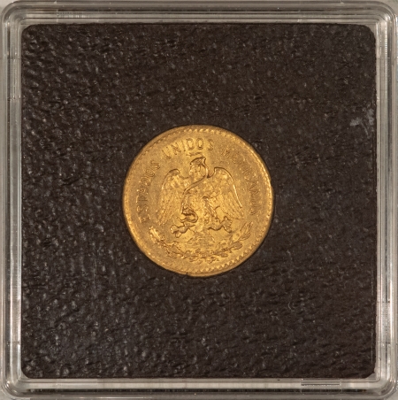 Bullion 1906 MEXICO 5 PESOS GOLD, KM-464, .1206 – ABOUT UNCIRCULATED