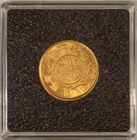 Bullion 1950 (1370) SAUDI ARABIA GOLD GUINEA, KM-36, .2354 – GEM BRILLIANT UNCIRCULATED!