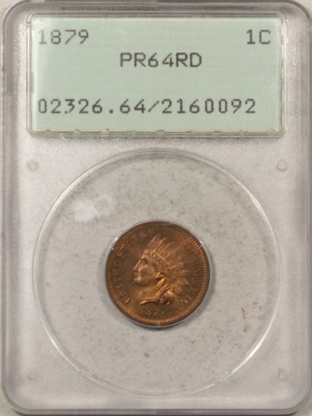 Indian 1879 PROOF INDIAN CENT – PCGS PR-64 RD, RATTLER HOLDER, ORIGINAL & PQ!