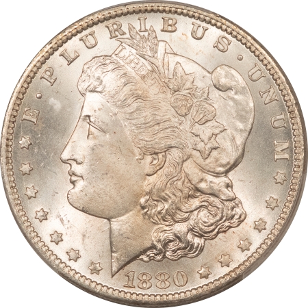 Morgan Dollars 1880-CC 8/7 REVERSE OF 1878 MORGAN DOLLAR – PCGS MS-65, FRESH WHITE, CARSON CITY