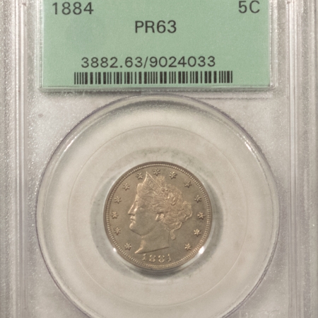 U.S. Certified Coins 1884 PROOF LIBERTY NICKEL – PCGS PR-63, OLD GREEN HOLDER, PQ!
