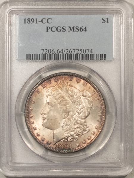 Morgan Dollars 1891-CC MORGAN DOLLAR – PCGS MS-64, FRESH & PQ!