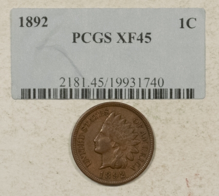 Indian 1892 INDIAN CENT – HIGH GRADE CIRCULATED EXAMPLE W/ PCGS TAG!