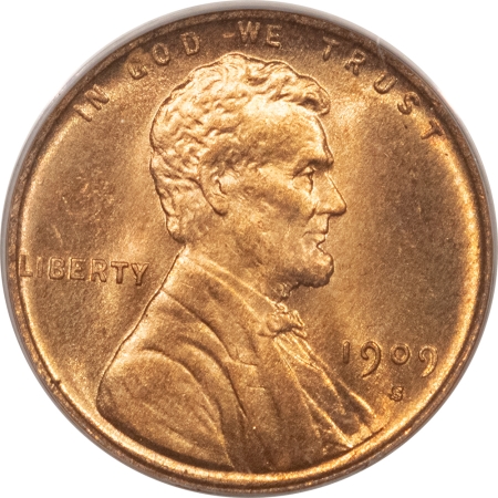 Lincoln Cents (Wheat) 1909-S LINCOLN CENT – PCGS MS-66 RD OLD GREEN HOLDER, BLAZING RED & PQ!