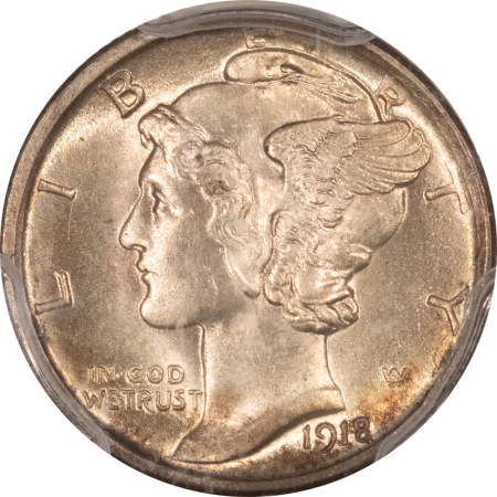 CAC Approved Coins 1918-S MERCURY DIME – PCGS MS-64 FB, FRESH, PREMUIM QUALITY! CAC APPROVED!