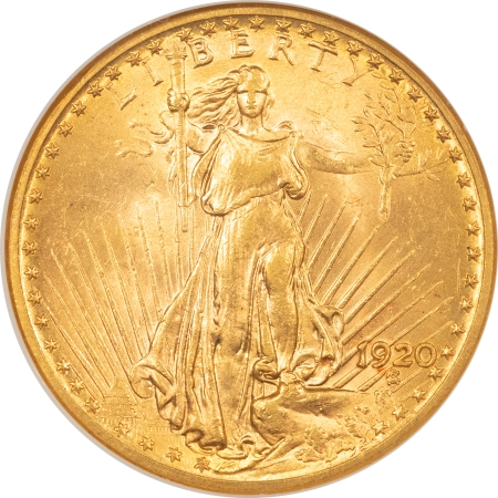 $20 1920 $20 ST GAUDENS GOLD – NGC MS-62, LOOKS MS-63+, FATTIE & PREMIUM QUALITY!