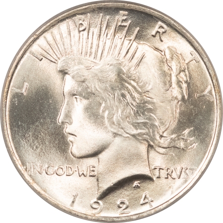 Dollars 1924 PEACE DOLLAR – PCGS MS-67, BLAZING WHITE SUPERB GEM, BLAZING LUSTER, WOW!