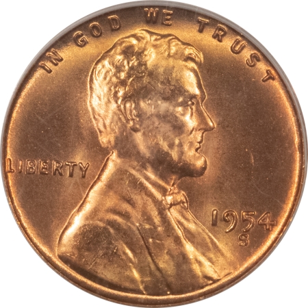 Lincoln Cents (Wheat) 1954-S LINCOLN CENT – PCGS MS-67 RD, SUPERB RED GEM!