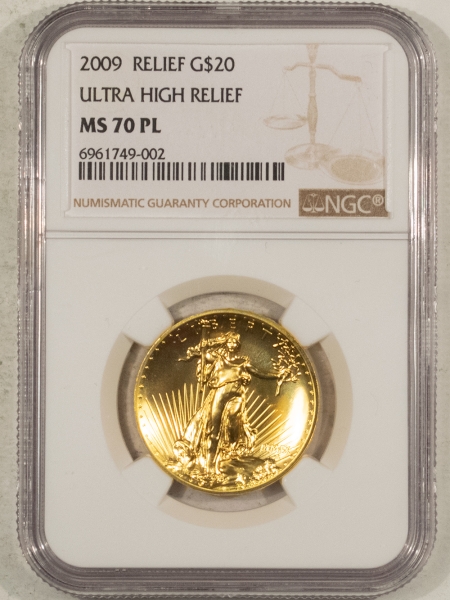 Bullion 2009 $20 ULTRA HIGH RELIEF 1 OZ GOLD DOUBLE EAGLE NGC MS-70 PL W/ BOX, BOOK, COA