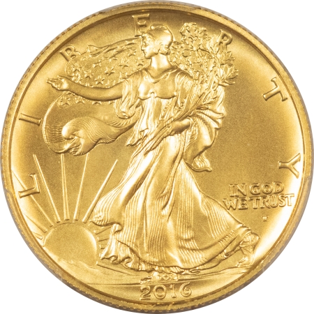 Modern Gold Commems 2016-W WALKING LIBERTY 1/2 OZ GOLD COMMEM 50C PCGS SP-70, FIRST STRIKE 100TH ANN