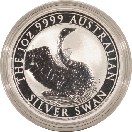 New Store Items 2020 AUSTRALIA 1 OZ .9999 SILVER SWAN, GEM BU IN ORIGINAL CAPSULE