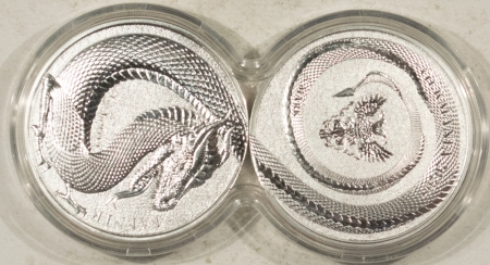 Bullion 2020 GERMANIA MINT 5 MARK FAFNIR DRAGONS 1 OZ .9999 SILVER 2 COINS – GEM W/COA