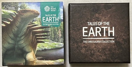 Bullion 2020 GREAT BRITAIN 50 PENCE SILVER PROOF- TALES OF THE EARTH HYLAEOSAURS W/ OGP