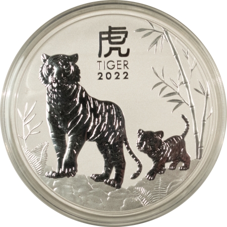 Bullion 2022 AUSTRALIA $30 1 KILO .9999 SILVER LUNAR YEAR OF THE TIGER, BU ORIG CAPSULE